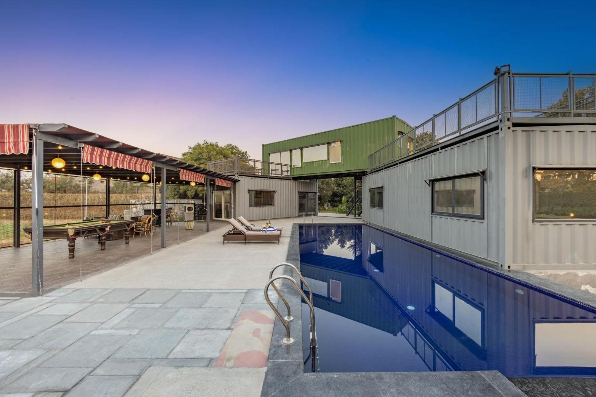 DhaujElivaas Hidden Oasis 4Bhk With Pool, Mud House & Container House别墅 外观 照片