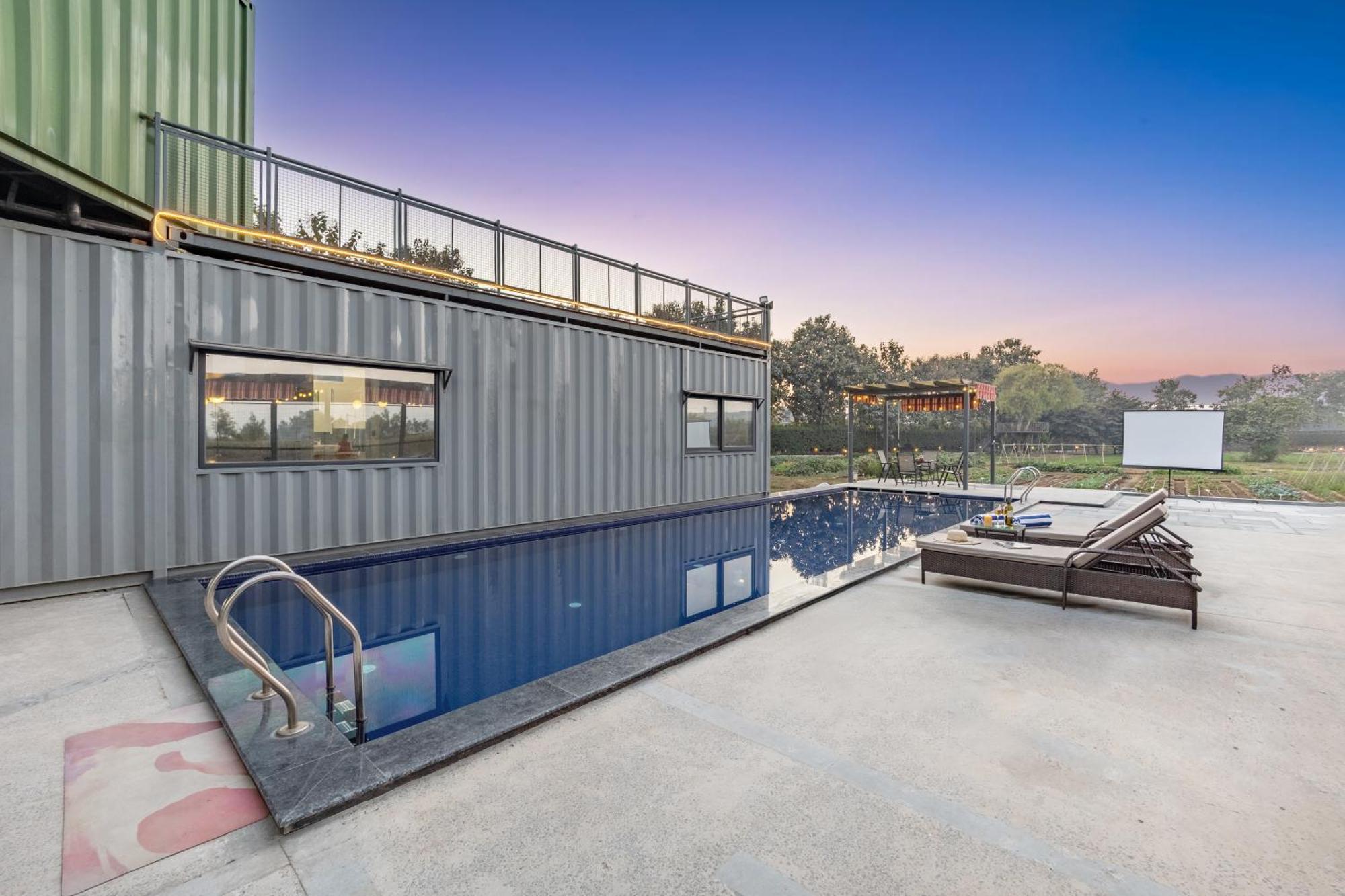 DhaujElivaas Hidden Oasis 4Bhk With Pool, Mud House & Container House别墅 外观 照片