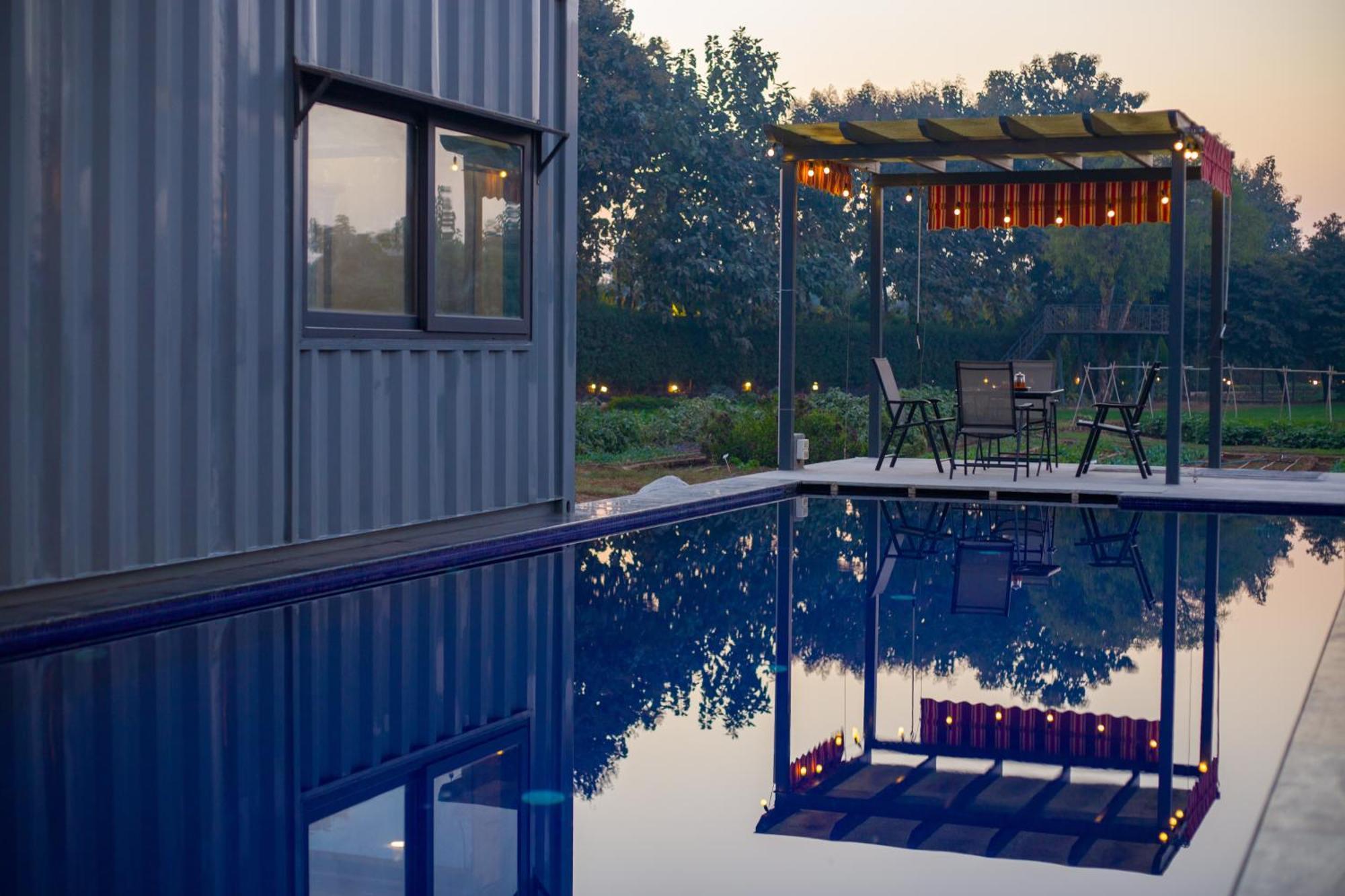 DhaujElivaas Hidden Oasis 4Bhk With Pool, Mud House & Container House别墅 外观 照片