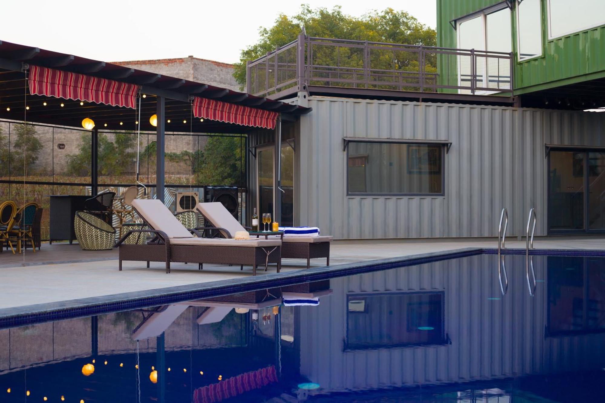 DhaujElivaas Hidden Oasis 4Bhk With Pool, Mud House & Container House别墅 外观 照片