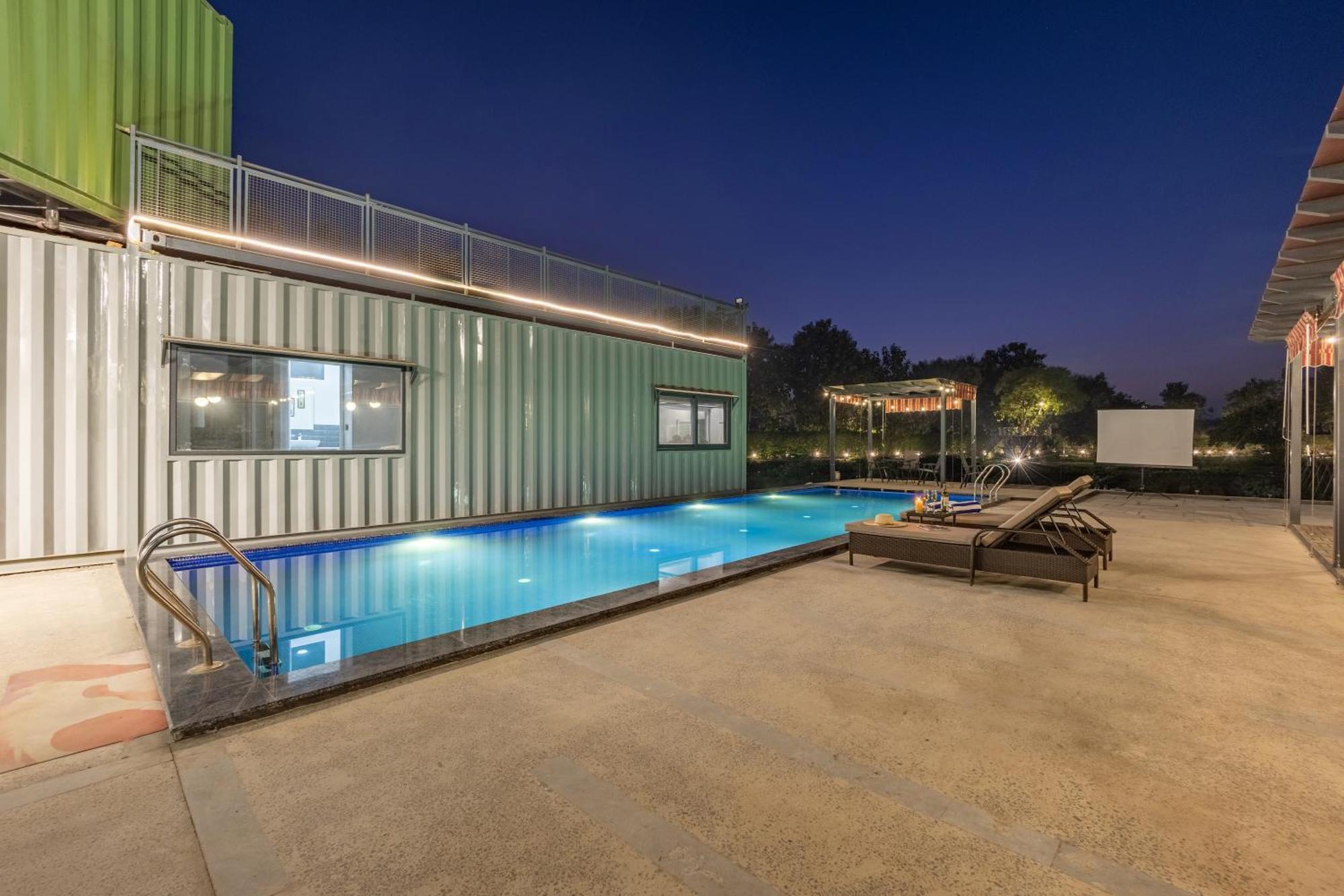 DhaujElivaas Hidden Oasis 4Bhk With Pool, Mud House & Container House别墅 外观 照片