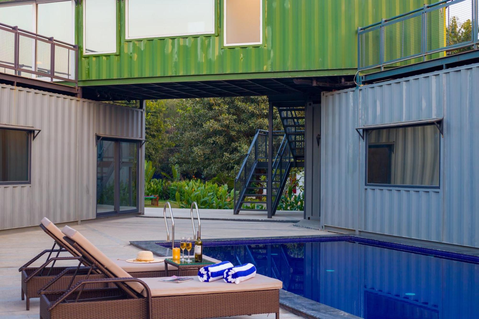 DhaujElivaas Hidden Oasis 4Bhk With Pool, Mud House & Container House别墅 外观 照片