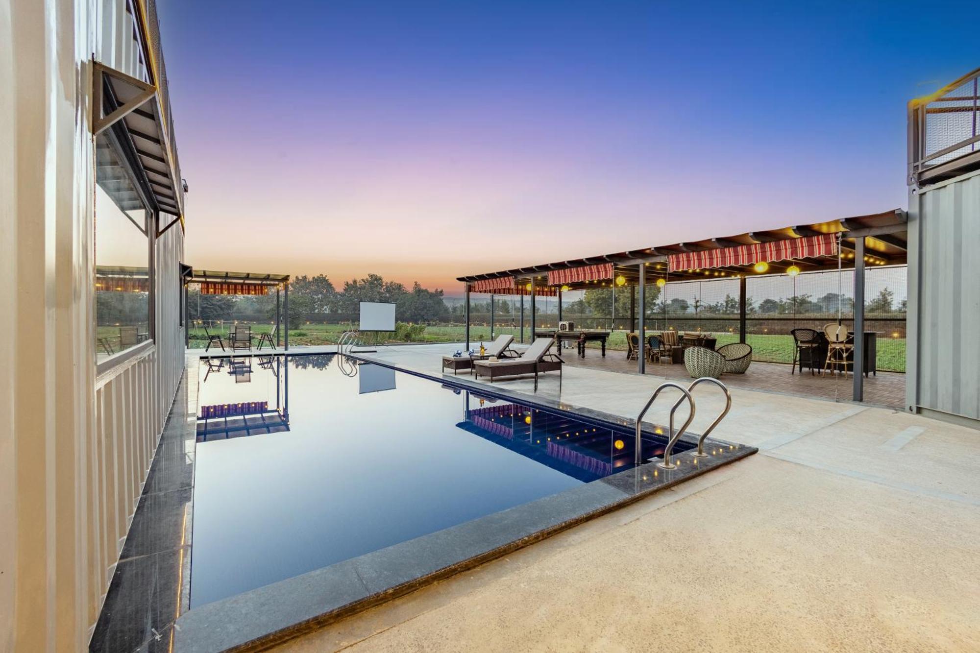 DhaujElivaas Hidden Oasis 4Bhk With Pool, Mud House & Container House别墅 外观 照片