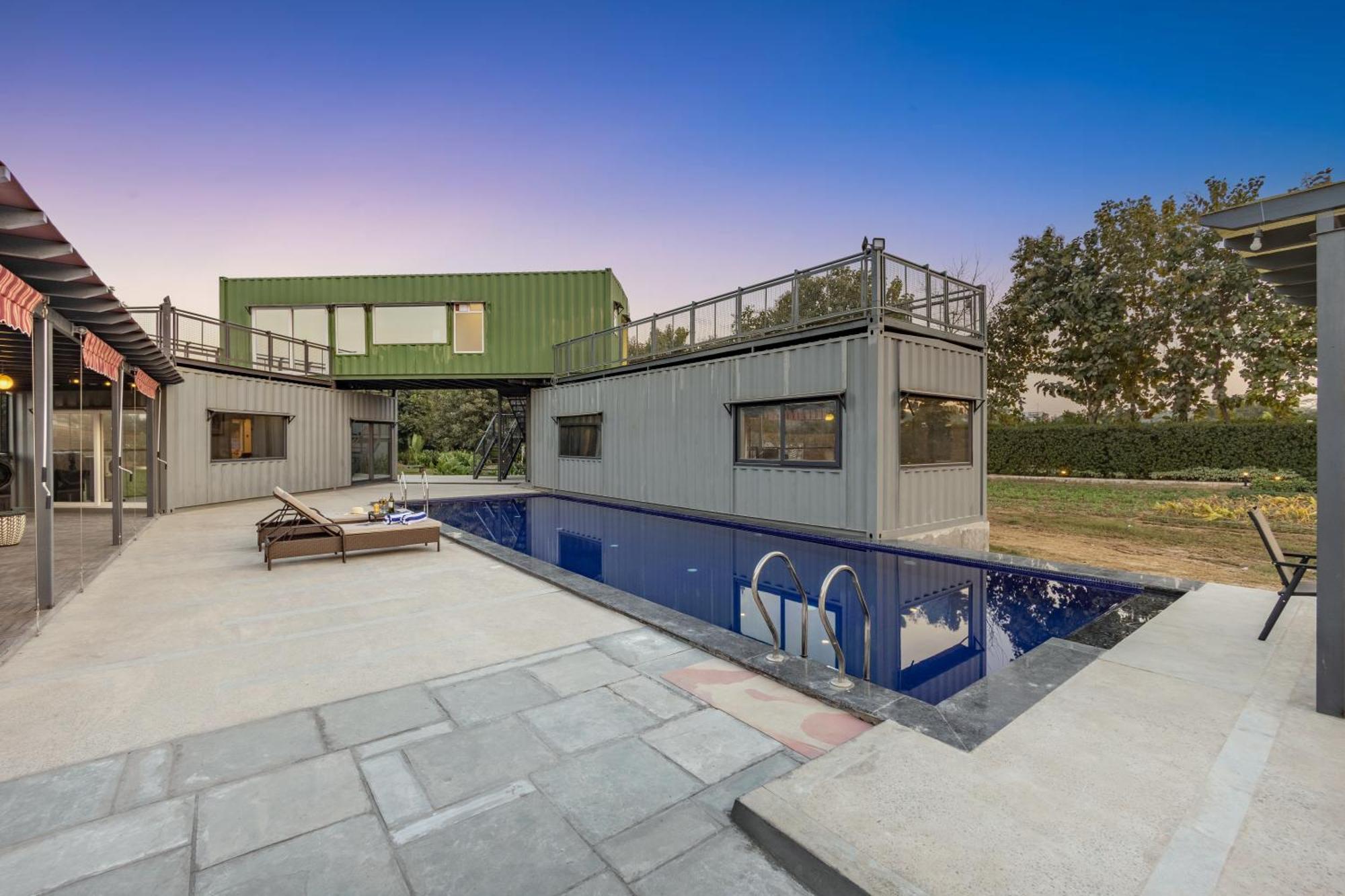 DhaujElivaas Hidden Oasis 4Bhk With Pool, Mud House & Container House别墅 外观 照片