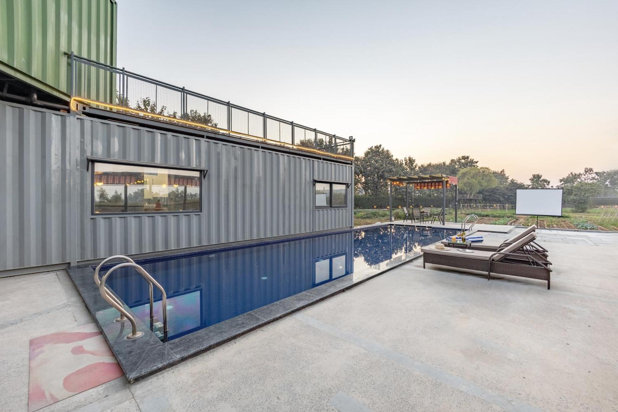 DhaujElivaas Hidden Oasis 4Bhk With Pool, Mud House & Container House别墅 外观 照片